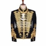 Black Wool Gold Braided Hussar Jacket