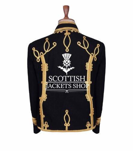 Black Wool Gold Braided Hussar Jacket
