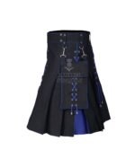 Blue and Black Cotton Hybrid Utility kilt