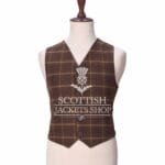 Brown Wool 5 Buttons Argyll Waistcoat