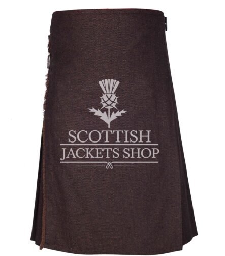 Brown Tweed 8 Yard Kilt