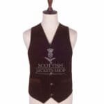Brown Velvet 5 Buttons Argyll Waistcoat