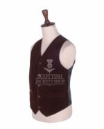 Brown Velvet 5 Buttons Argyll Waistcoat