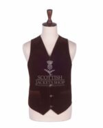 Brown Velvet 5 Buttons Argyll Waistcoat
