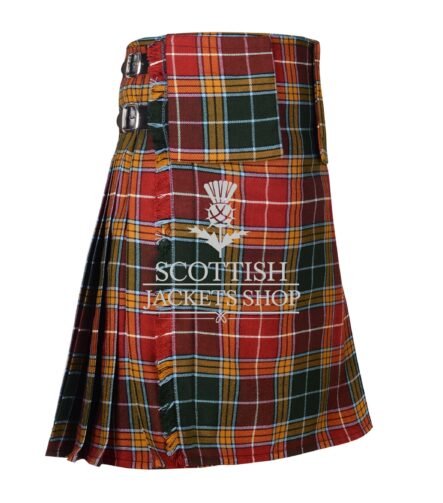 Buchanan Muted Tartan 8 Yard Kilt with Detachable Pockets