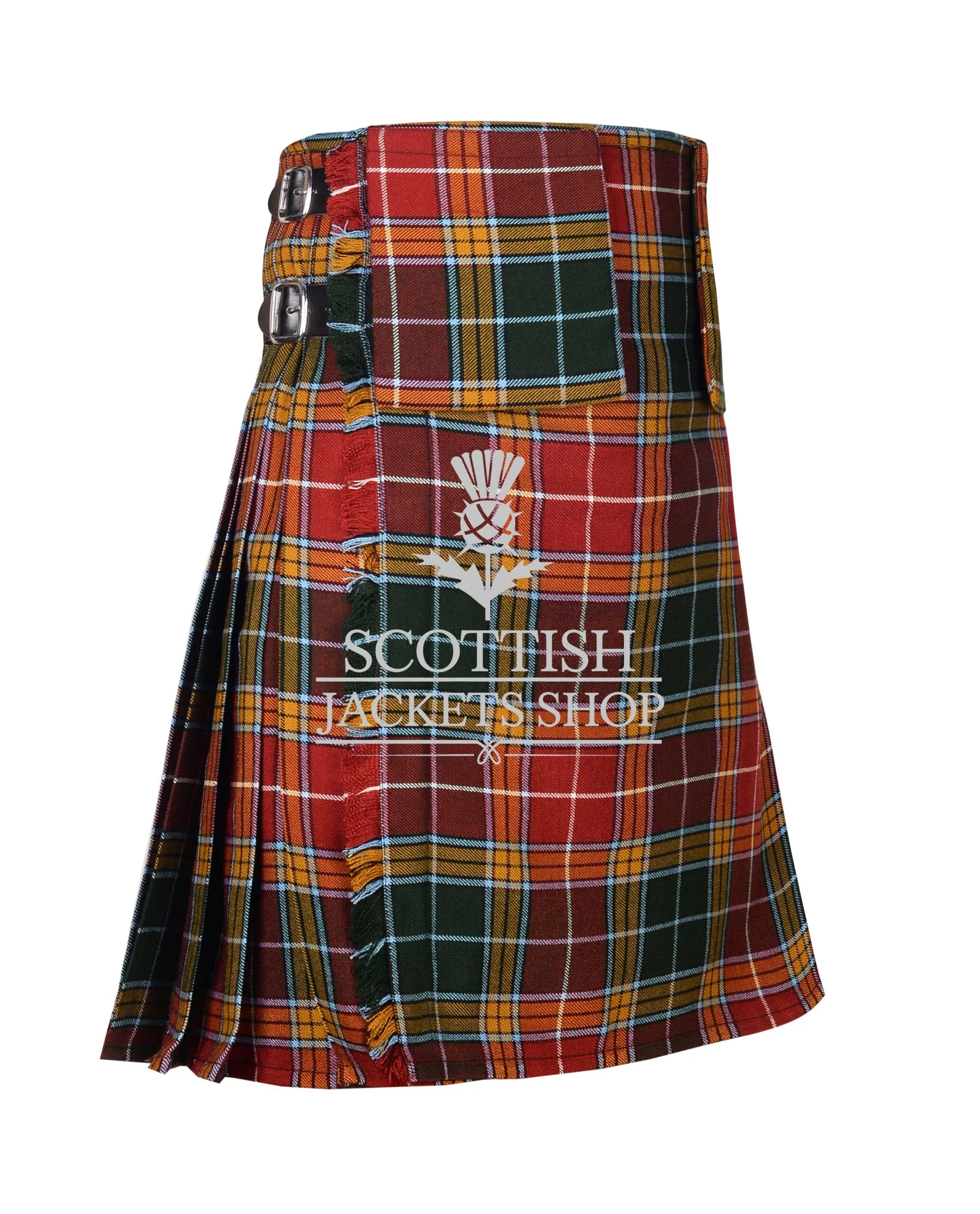 Buchanan Muted Tartan 8 Yard Kilt with Detachable Pockets