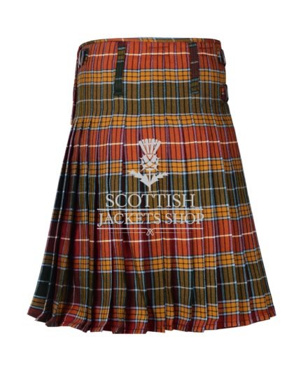 Buchanan Muted Tartan 8 Yard Kilt with Detachable Pockets