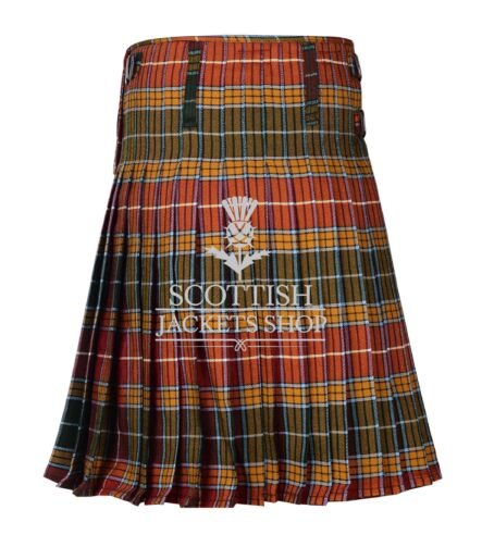 Buchanan Muted Tartan 8 Yard Kilt with Detachable Pockets