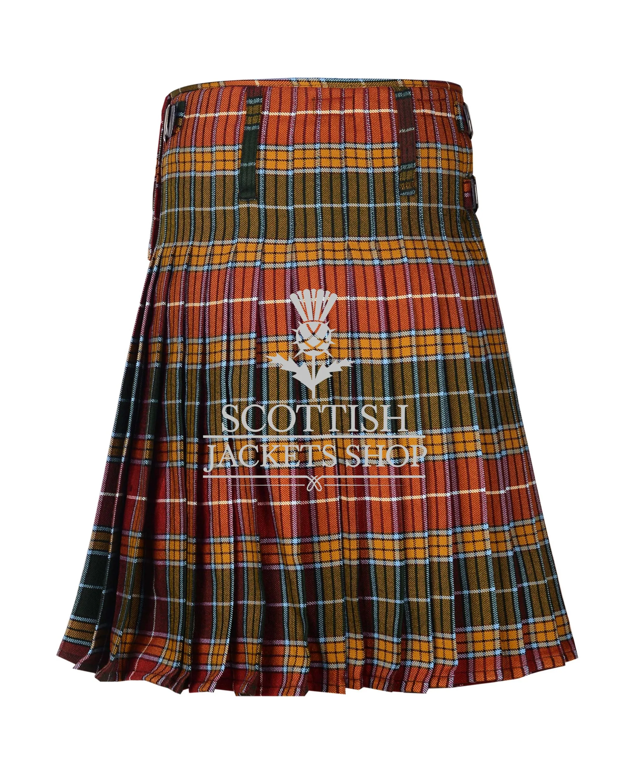Buchanan Muted Tartan 8 Yard Kilt with Detachable Pockets