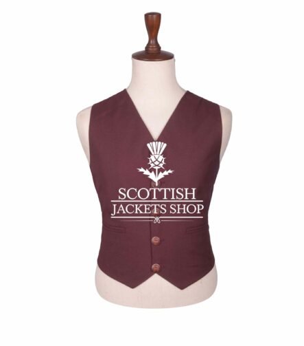 Burgundy Wool Crail Waistcoat