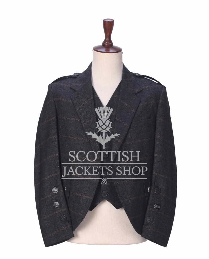 Charcoal Plaid Tweed Jacket