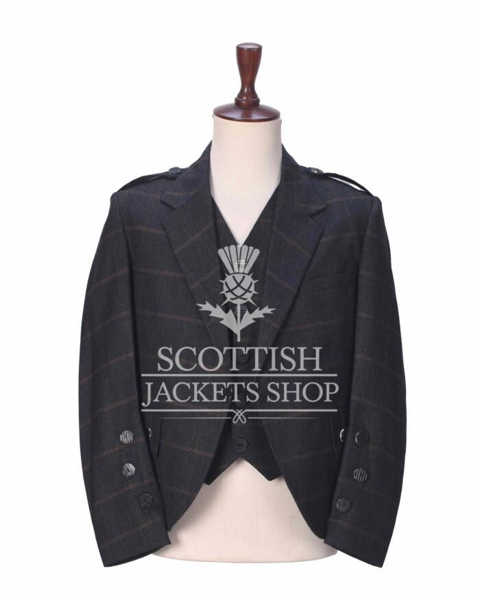 Charcoal Plaid Tweed Jacket