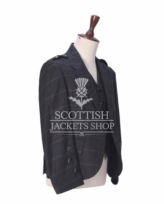 Charcoal Plaid Tweed Jacket