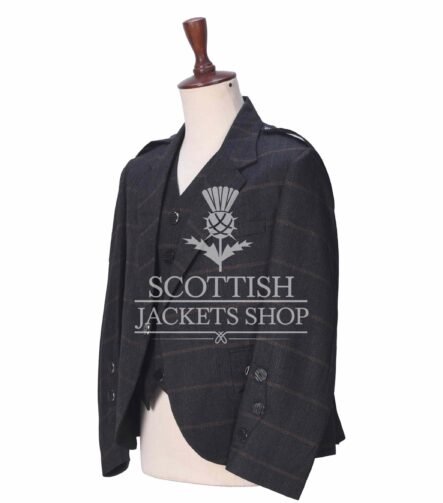 Charcoal Plaid Tweed Jacket