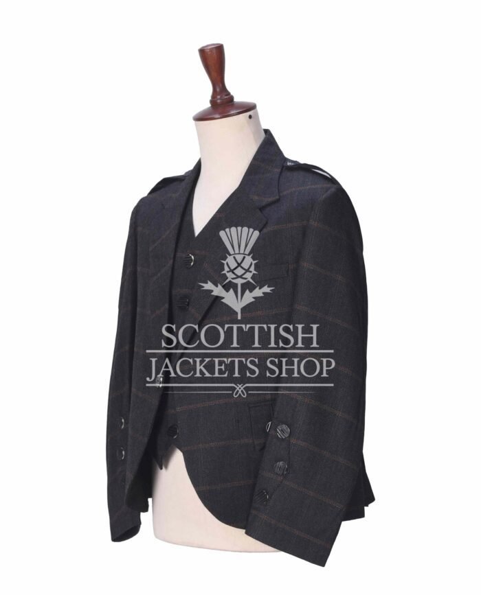 Charcoal Plaid Tweed Jacket