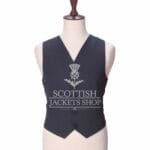 Charcoal Wool 5 Buttons Argyll Waistcoat