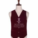 Red Vine Velvet 5 Buttons Argyll Waistcoat