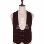 Brown Velvet Double Breasted Kilt Waistcoat