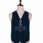Torquise Blue Velvet 5 Buttons Argyll Waistcoat