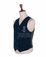 Torquise Blue Velvet 5 Buttons Argyll Waistcoat