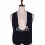 Black Velvet Double Breasted Kilt Waistcoat