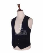 Black Velvet Double Breasted Kilt Waistcoat
