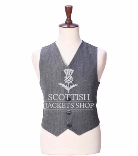 Gray Tweed 5 Buttons Argyll Waistcoat