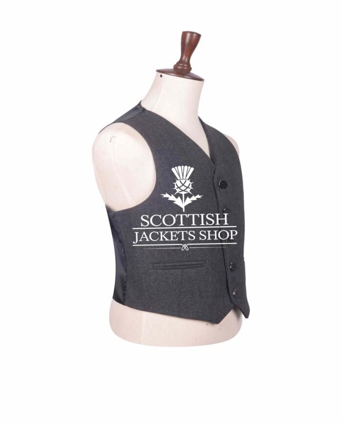 Gray Tweed Wool Argyll Waistcoat