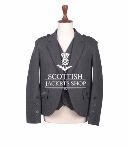 Gray Tweed Wool Argyll Jacket
