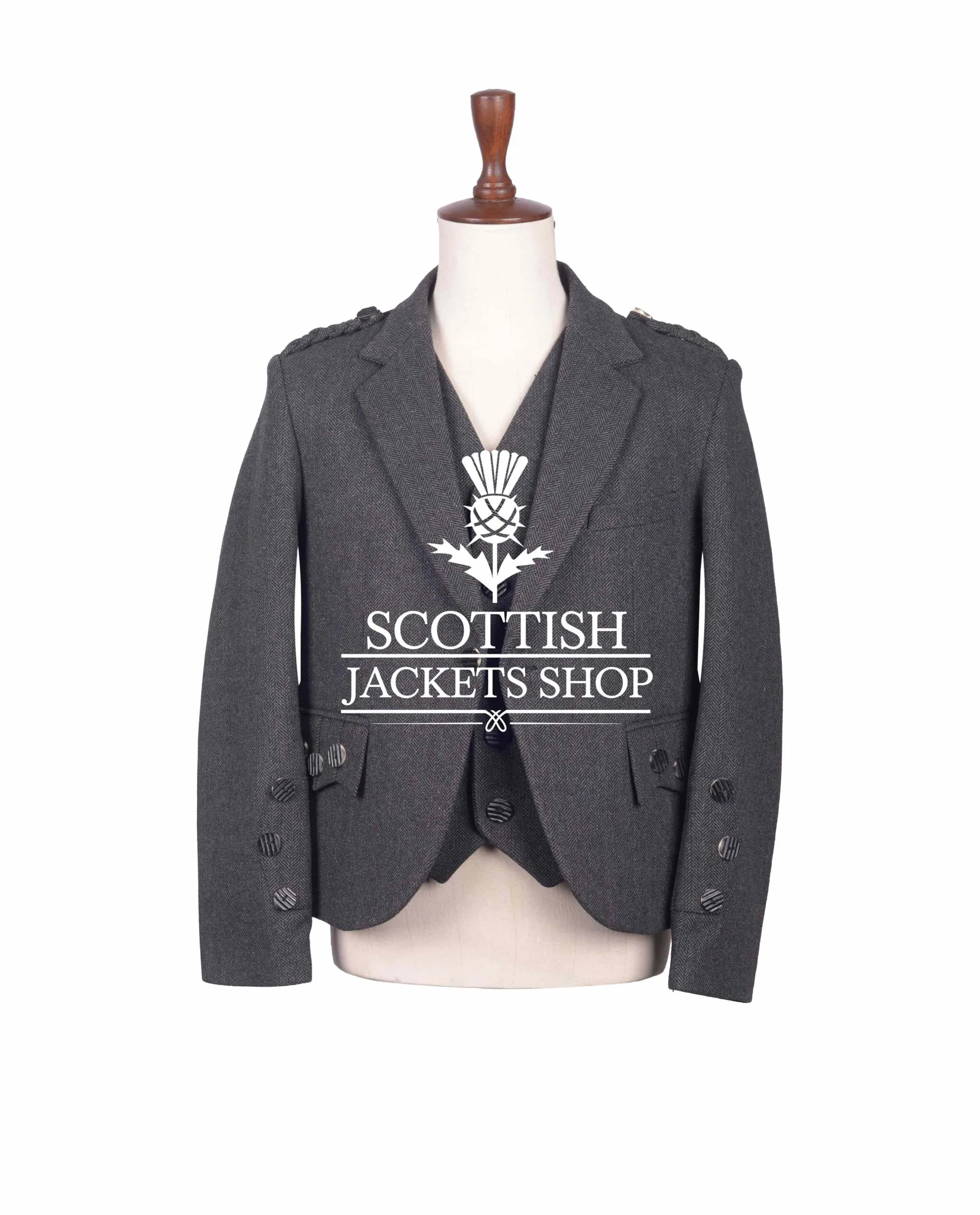 Gray Tweed Wool Argyll Jacket