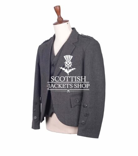 Gray Tweed Wool Argyll Jacket