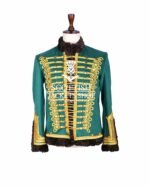 Green Wool Gold Braided Drummer Doublet Jacket