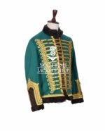 Green Wool Gold Braided Drummer Doublet Jacket