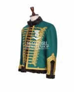 Green Wool Gold Braided Drummer Doublet Jacket