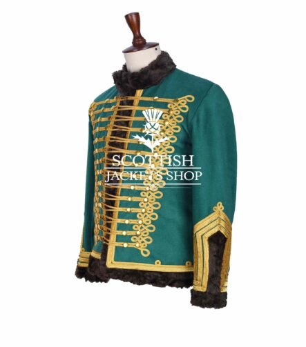 Green Wool Gold Braided Drummer Doublet Jacket