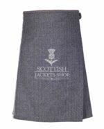 Grey Tweed 8 Yard Kilt Front Pose