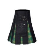 Irish Tartan Black Cotton Hybrid Utility Kilt