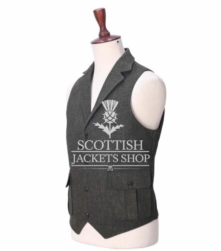 Lovat Green Tweed Utility Vest