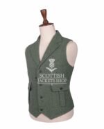 Lovat Green Wool Waistcoat For Men