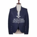Navy Blue Wool Argyll Jacket