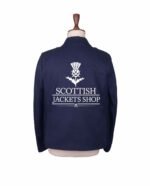 Navy Blue Wool Argyll Jacket