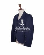 Navy Blue Wool Argyll Jacket