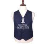 Navy Blue Wool Argyll Waistcoat