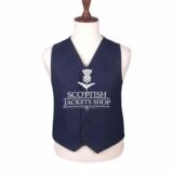 Navy Blue Wool Argyll Waistcoat