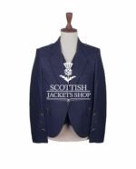 Navy Blue Wool Argyll Jacket