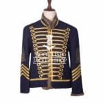 Navy Blue Wool Gold Braided Drummer Doublet Jacket