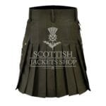 Olive Green Cotton Utility Kilt