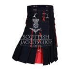 Red and Black Cotton Hybrid Utility kilt