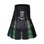 Irish Tartan Black Cotton Hybrid Utility Kilt