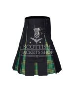 Irish Tartan Black Cotton Hybrid Utility Kilt